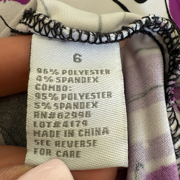 Dressbarn Maxi Dress 6 Black Purple Floral Print Empire Waist Flutter Sleeve - Picture 6 of 8